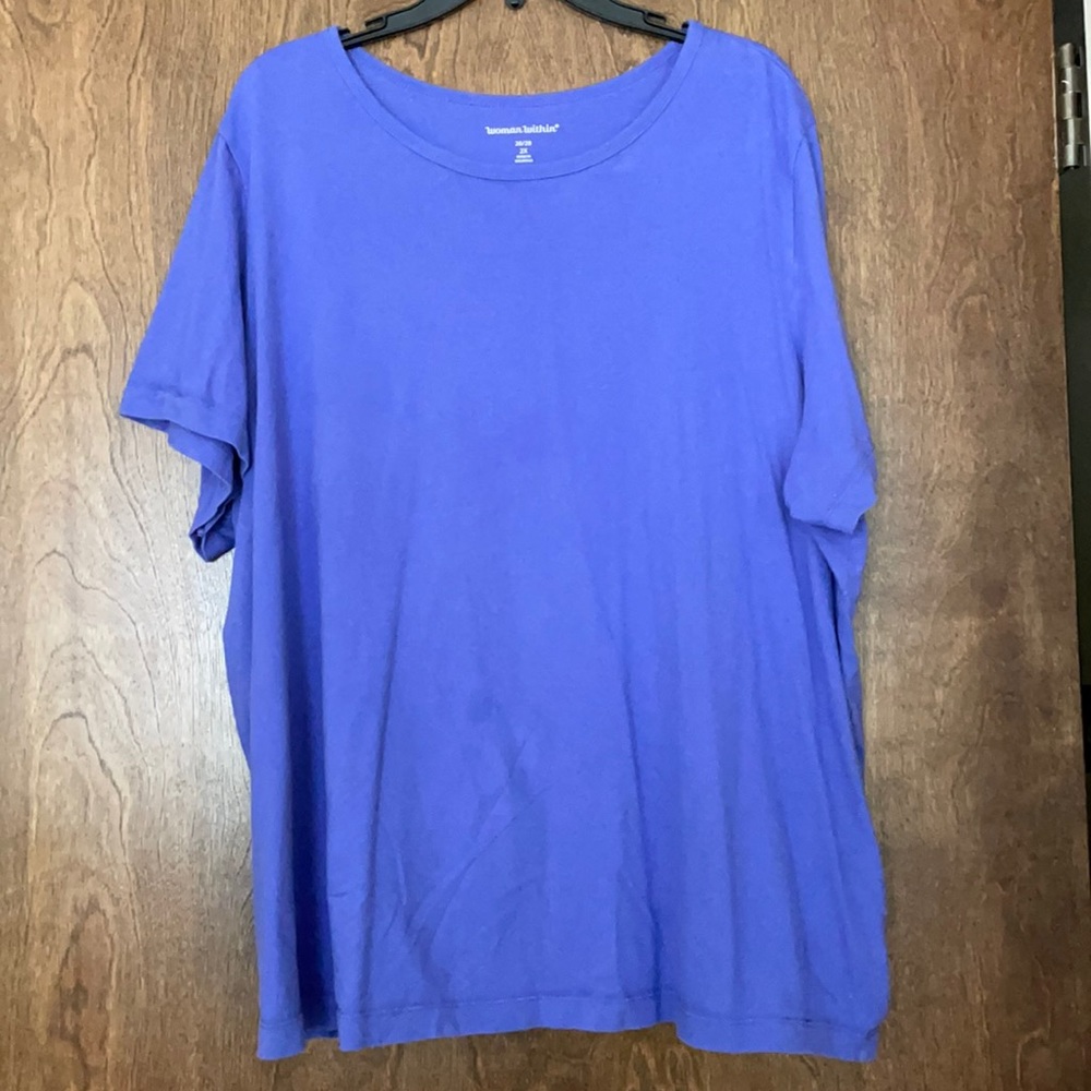Woman Within crew neck tee, 2X. Purple